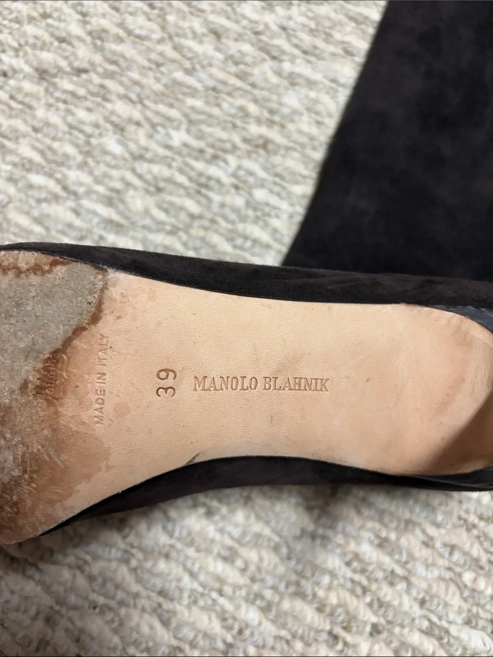 Manolo Blahnik Black Suede Over-the-Knee Stiletto Boots